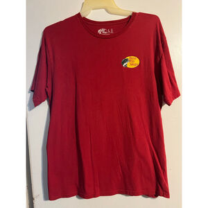 Men's Bass Pro Shops Red Short Sleeve Tee L with Yellow Logo